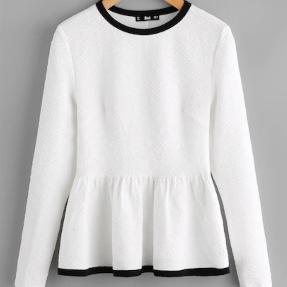 White Peplum Top